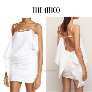 THE ATTICO PENELOPE PARACHUTE WHITE  STRUCTURE MINI DRESS sz 44 US 8 NWT 883$